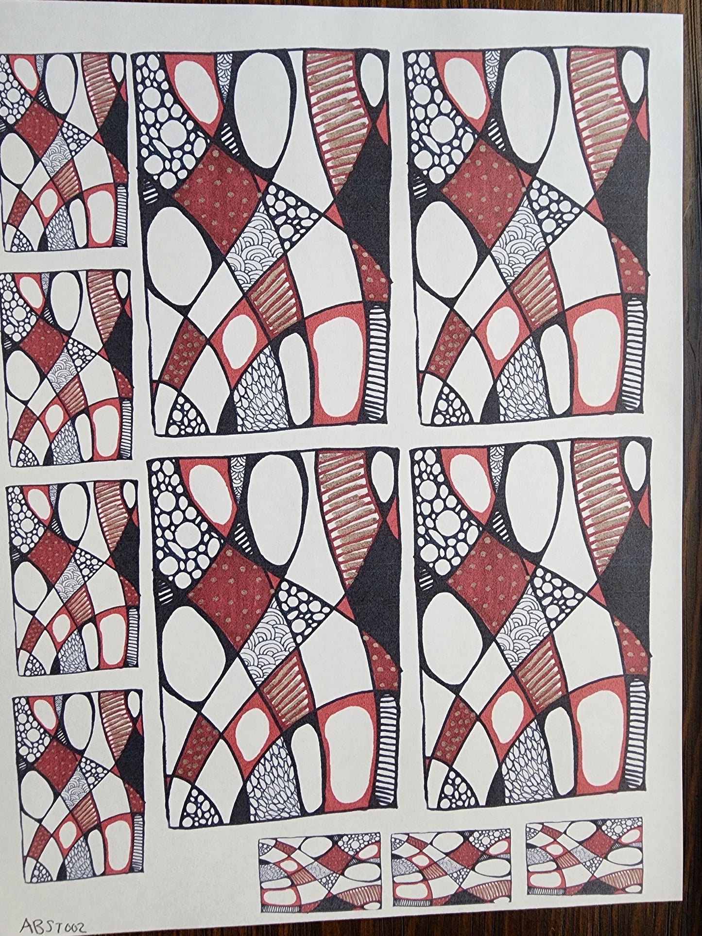 Abstract Red Overglaze Waterslide Ceramic Decal
