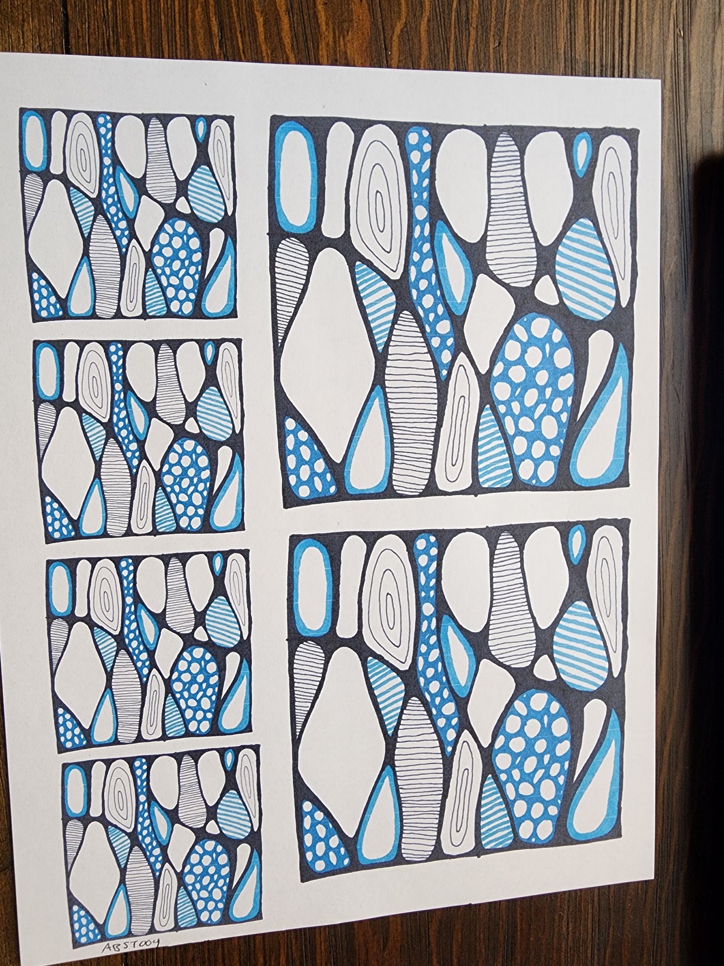 Abstract Blue Overglaze Waterslide Ceramic Decal