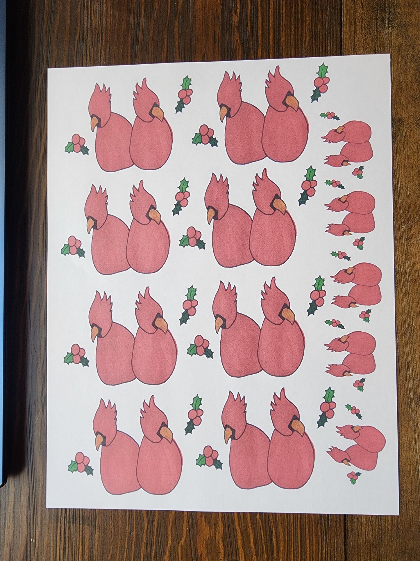 Christmas Cardinals Overglaze Waterslide Ceramic Decal