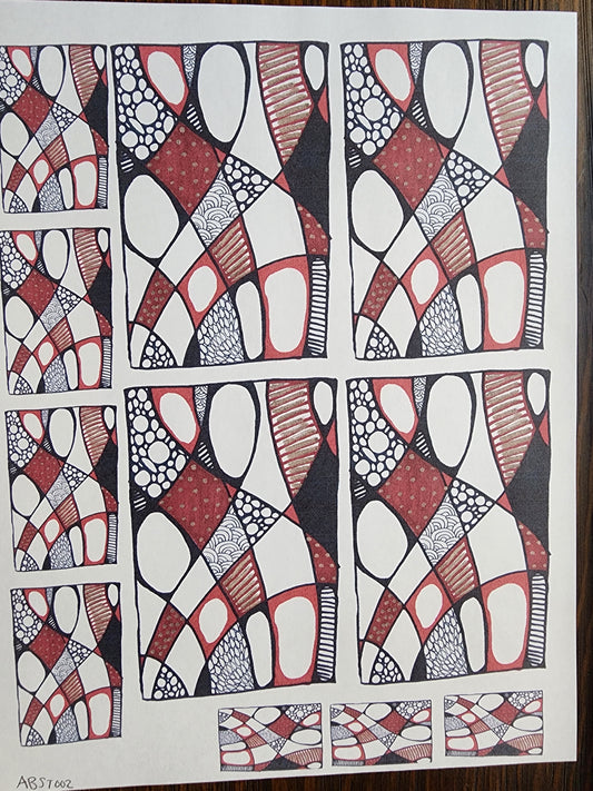 Abstract Red Overglaze Waterslide Ceramic Decal