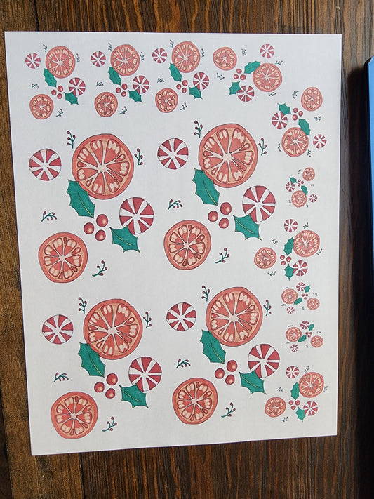 Christmas Medley Overglaze Waterslide Ceramic Decal