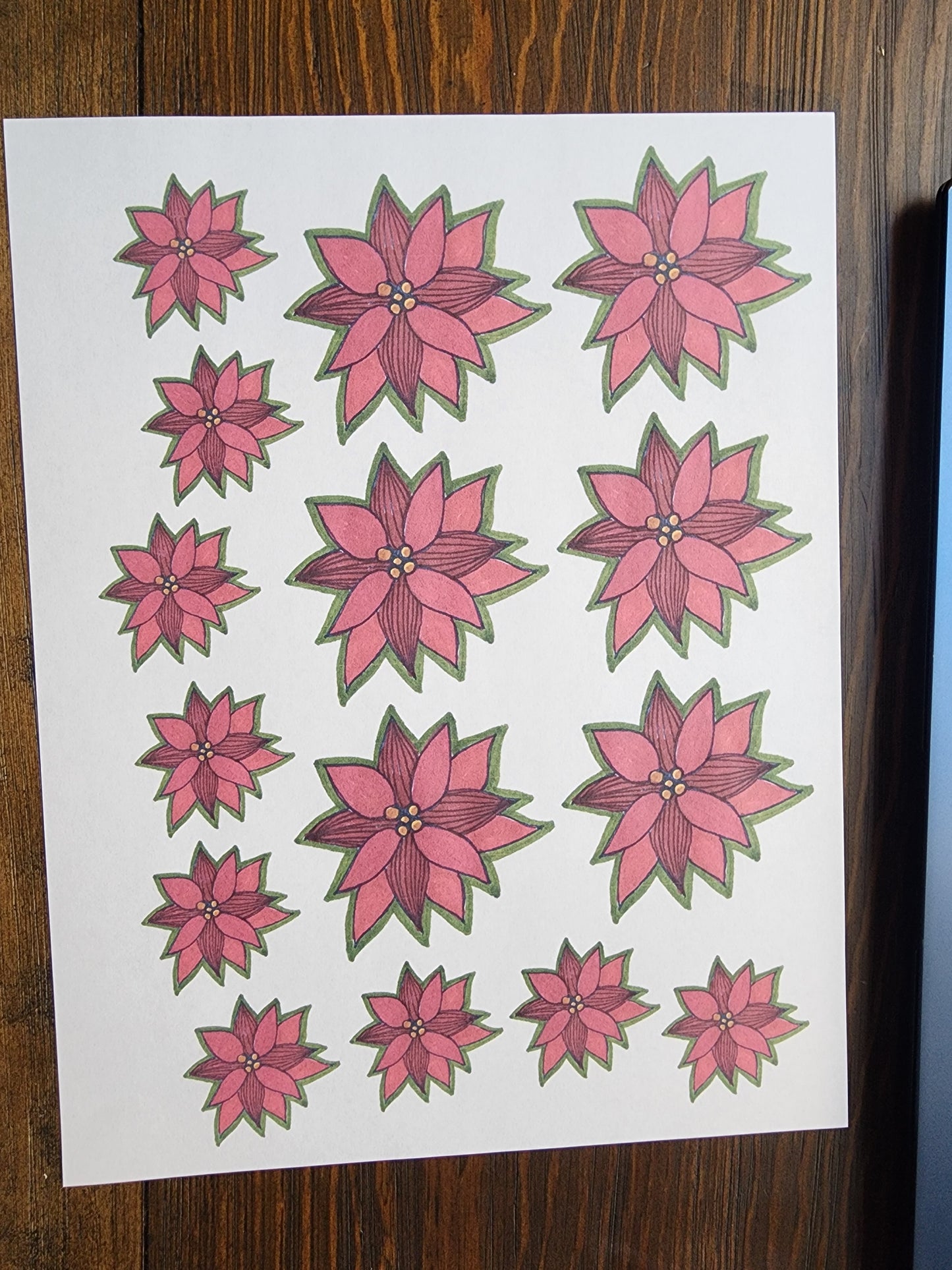 Poinsettia overglaze waterslide ceramic decal