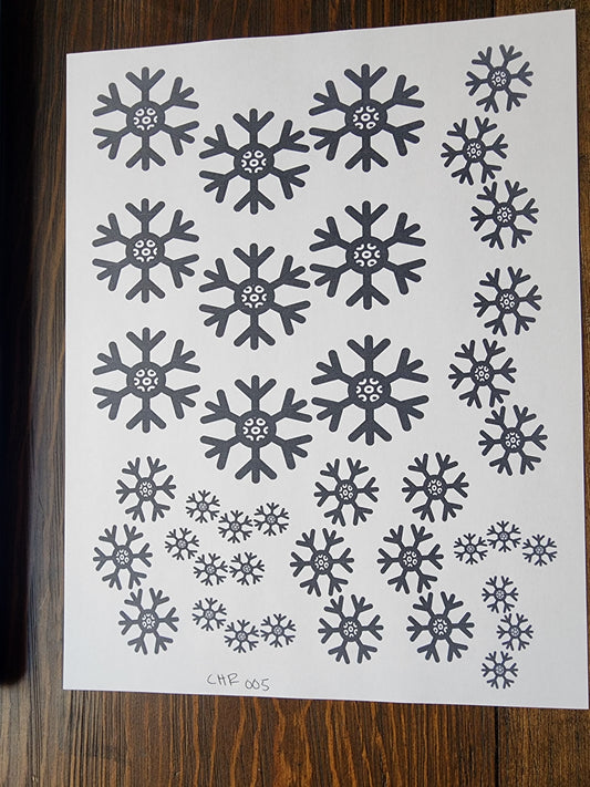 Snowflakes Overglaze Waterslide Ceramic Decal