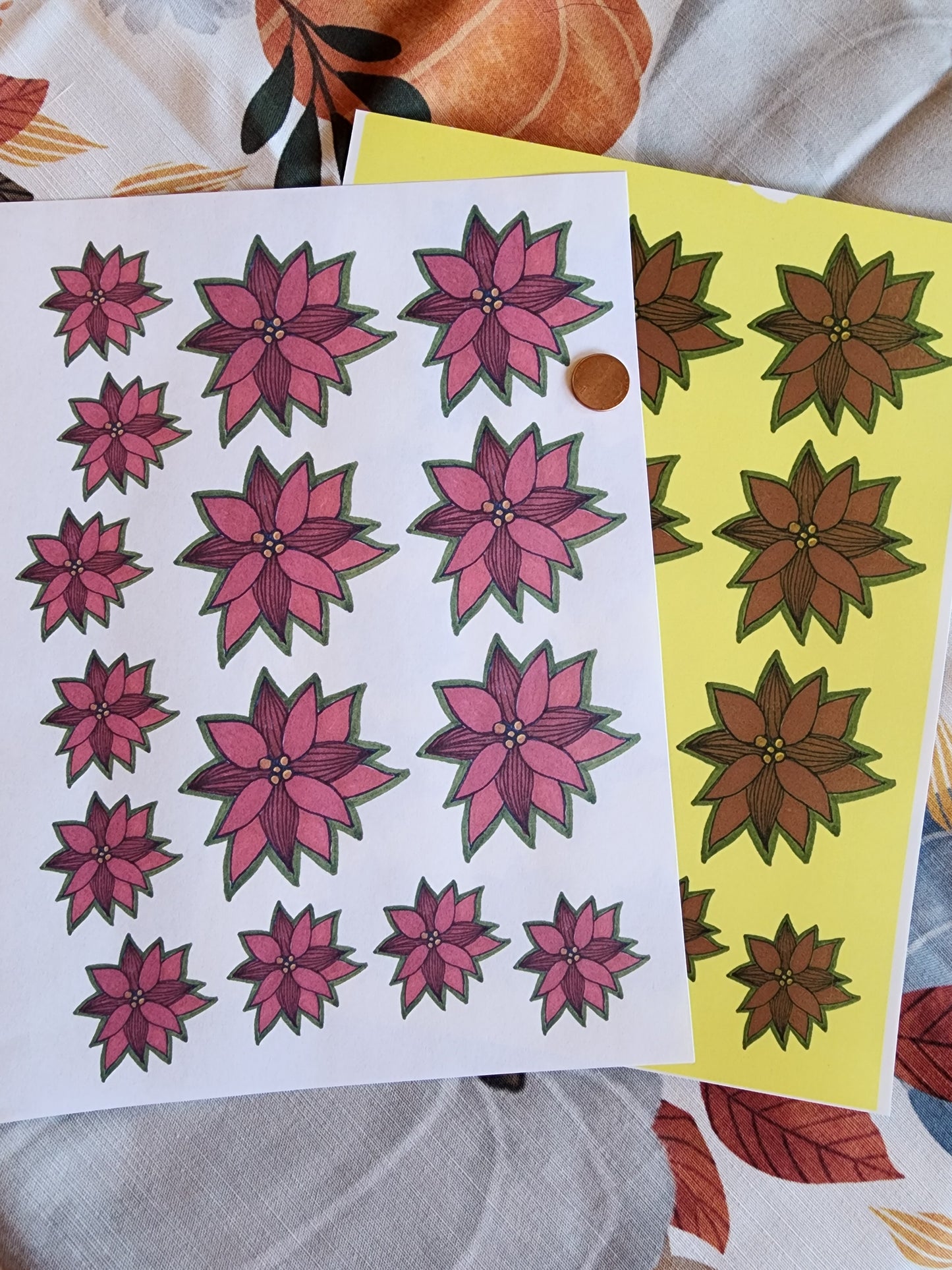 Poinsettia overglaze waterslide ceramic decal
