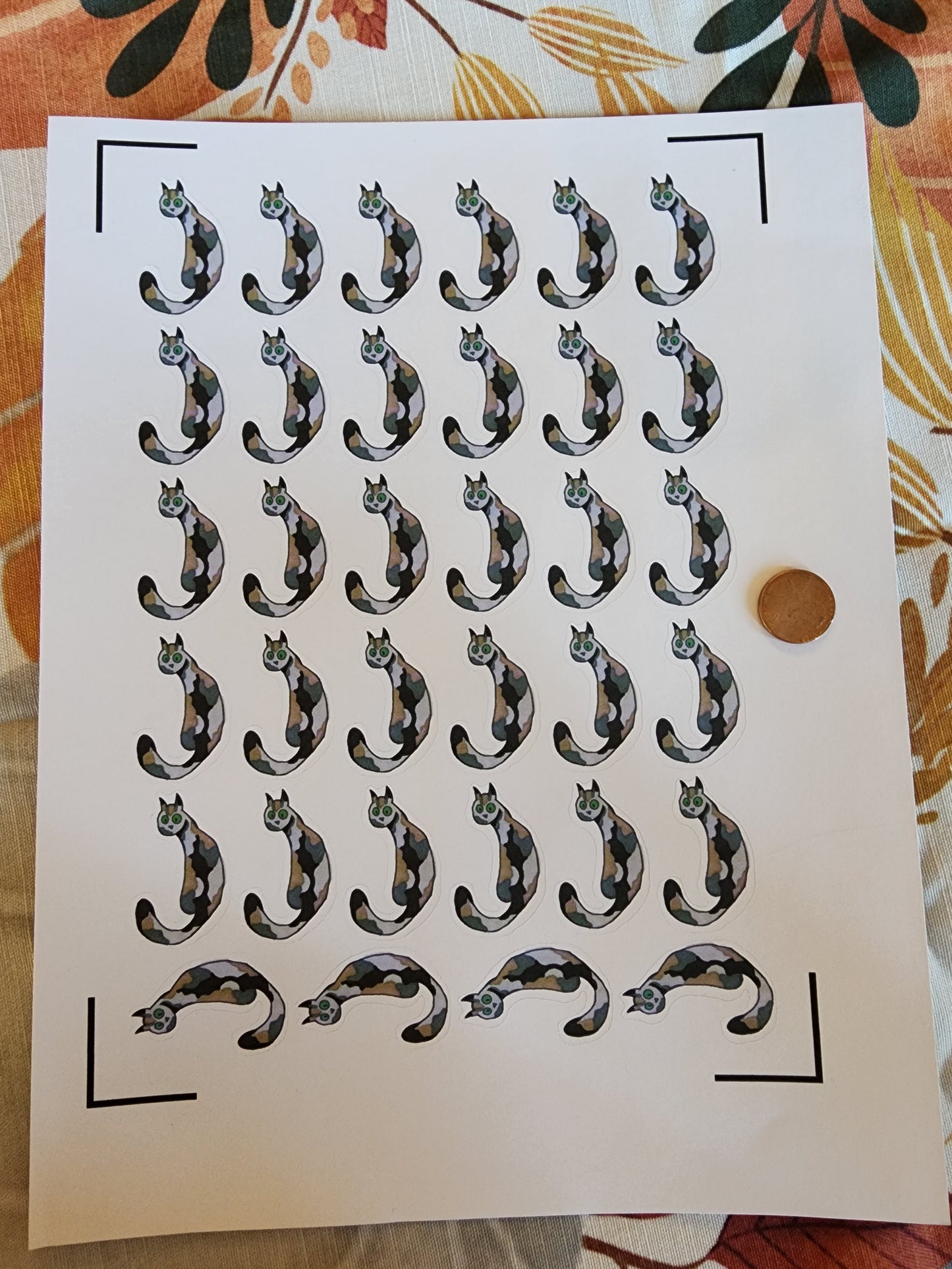 Diluted Calico Cat Sticker Sheet