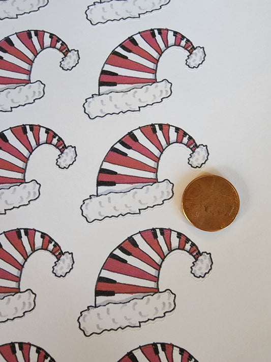 Santa Hat Stripes Stickers