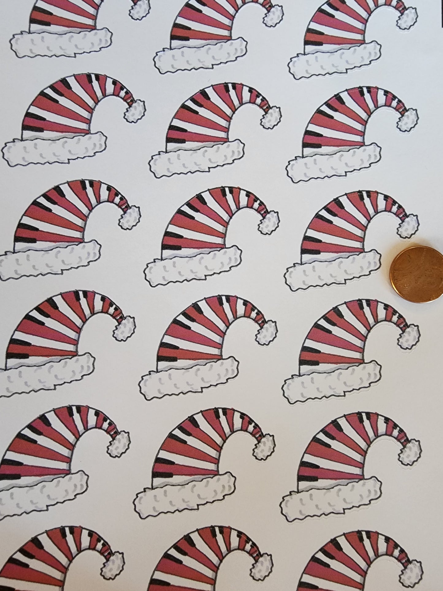 Santa Hat Stripes Stickers