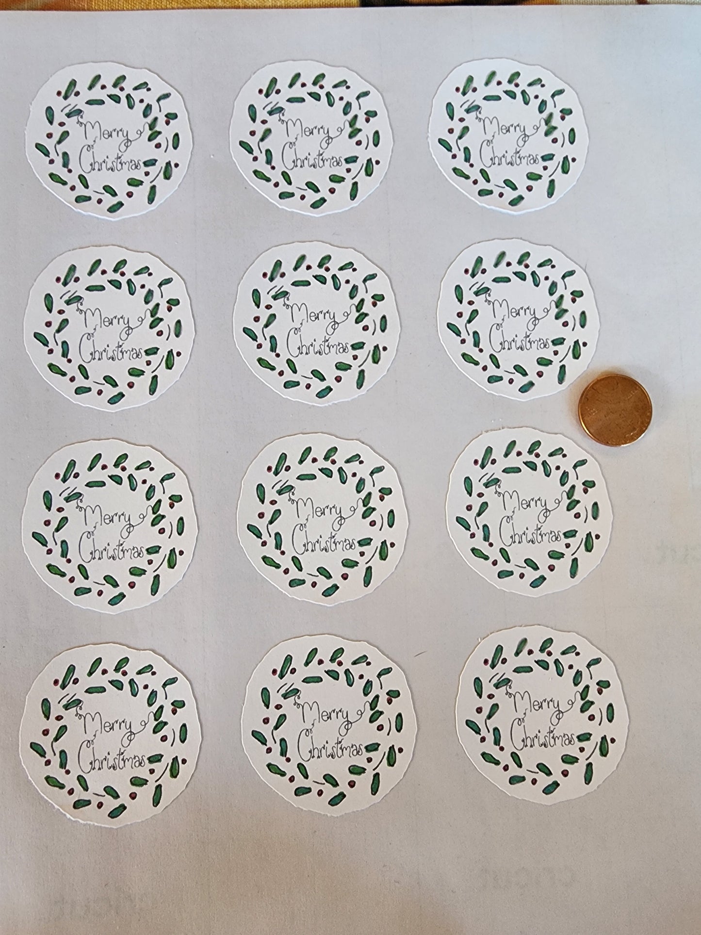 Merry Christmas Wreaths Stickers