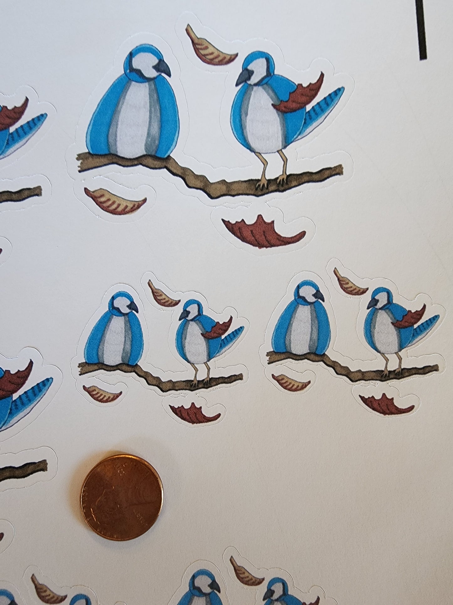 Autumn Bluejays Stickers