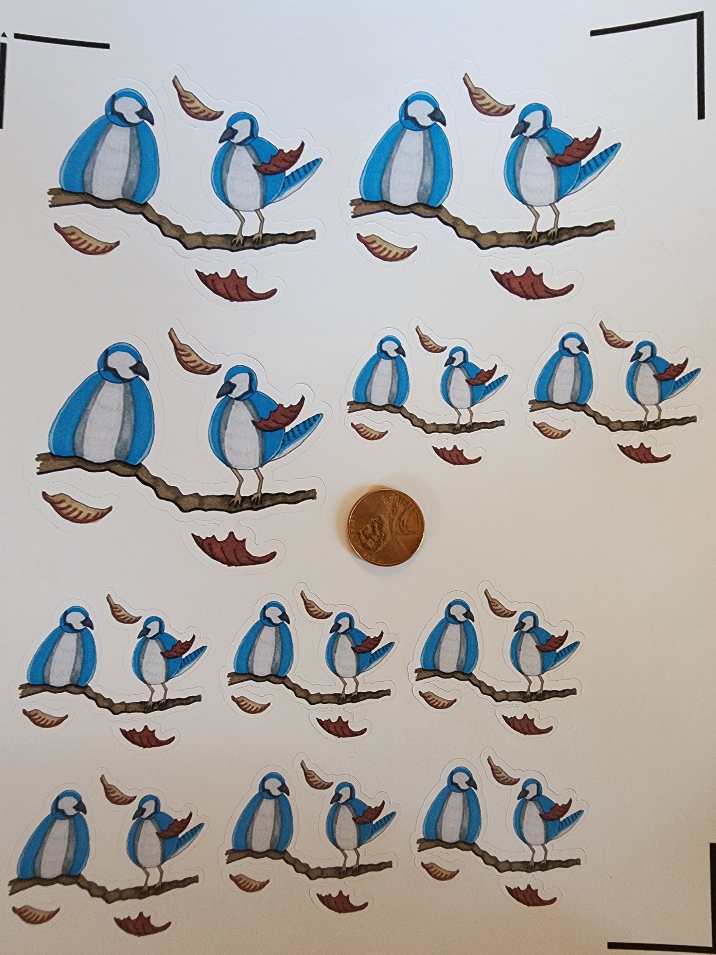 Autumn Bluejays Stickers