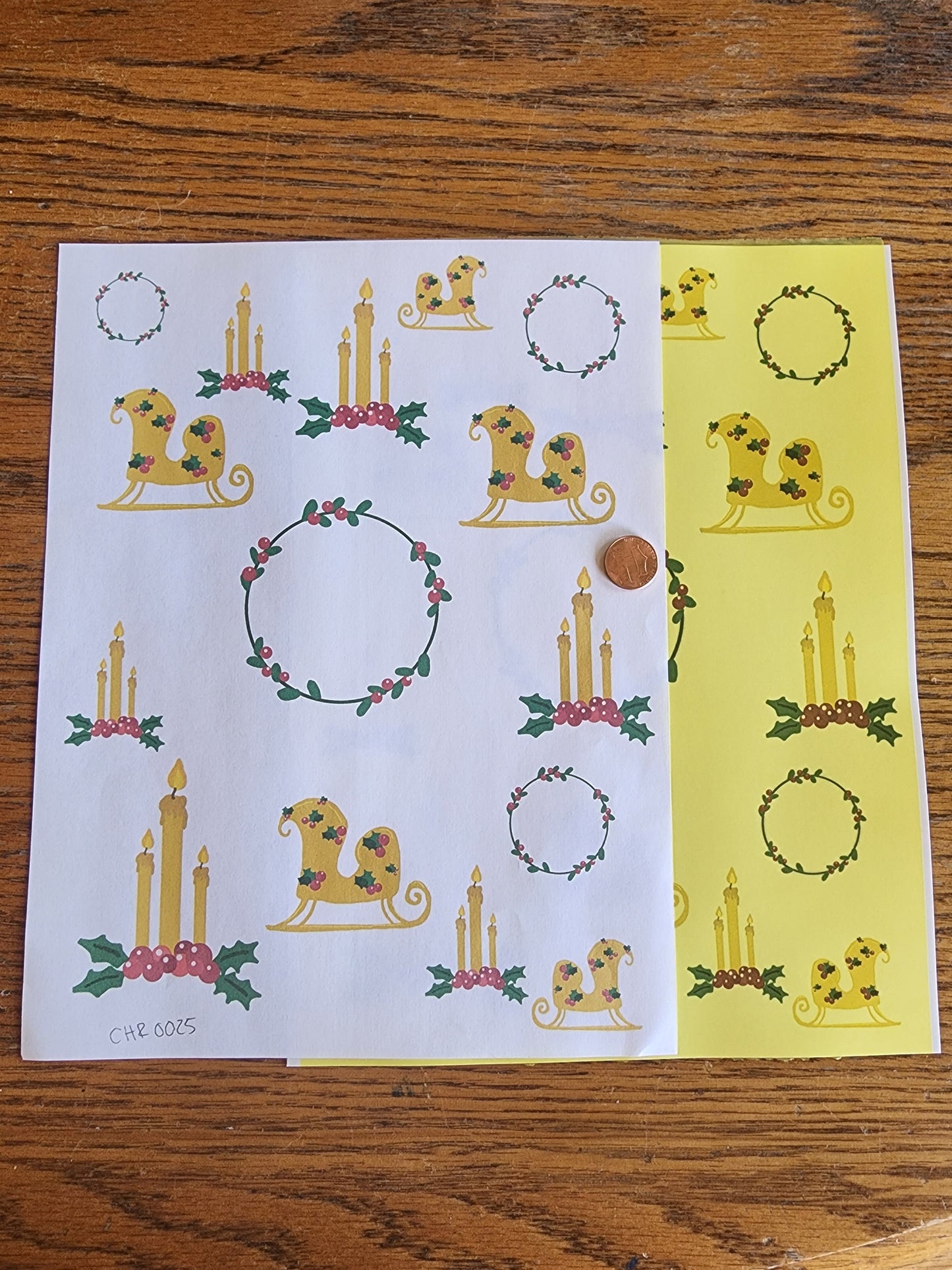 Golden Christmas overglaze waterslide ceramic decal