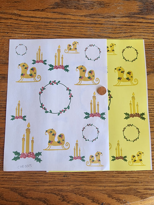 Golden Christmas overglaze waterslide ceramic decal