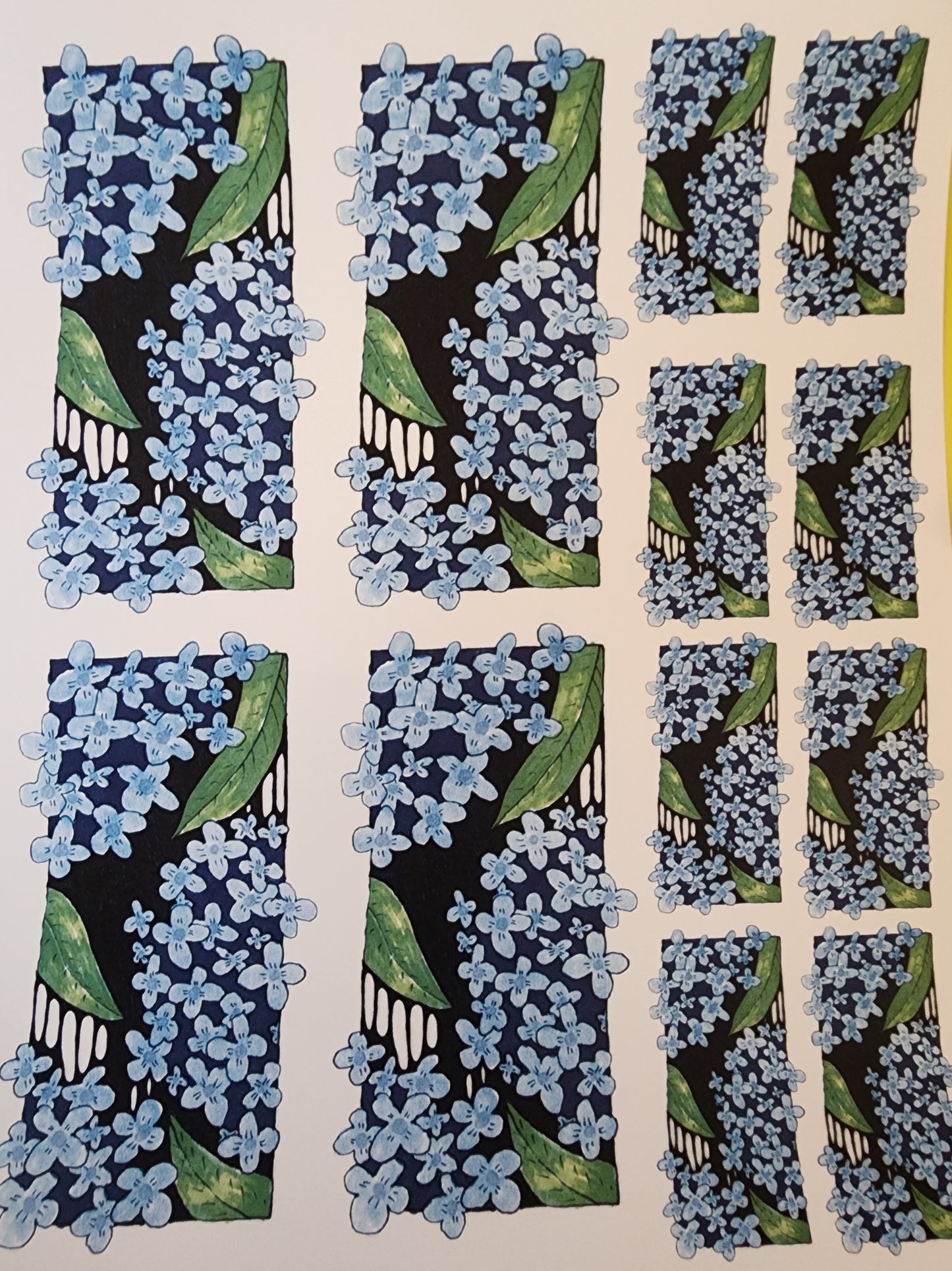 Blue Flowers Overglaze Waterslide Ceramic Decal