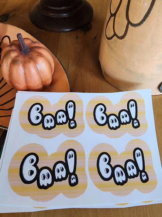 Boo Halloween Ghost Stickers