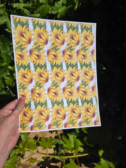 Sunflowers Ceramic Overglaze Transfer